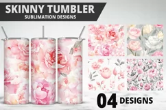Flowers Tumbler Wrap | Sublimation Design | Tumble PNG Product Image 1