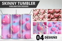 Valentines Love Skinny Tumbler PNG Wrap| Valentines Tumbler Product Image 1