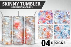 3D Flowers Tumbler Wrap | Sublimation Design | Tumble PNG Product Image 1