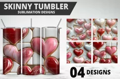 Valentines Love Skinny Tumbler PNG Wrap| Valentines Tumbler Product Image 1