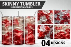 3D Flowers Tumbler Wrap | Sublimation Design | Tumble PNG Product Image 1