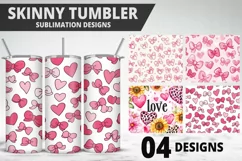 Lovely Hearts Tumbler Design | Valentine's Day Tumbler Wrap Product Image 1