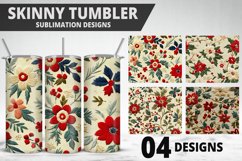 3D Flowers Tumbler Wrap | Sublimation Design | Tumble PNG Product Image 1