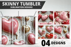 Valentines Love Skinny Tumbler PNG Wrap| Valentines Tumbler Product Image 1
