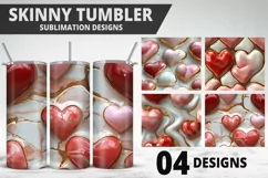 Valentines Love Skinny Tumbler PNG Wrap| Valentines Tumbler Product Image 1