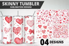Lovely Hearts Tumbler Design | Valentine's Day Tumbler Wrap Product Image 1