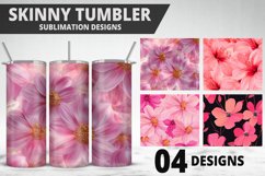 3D Flowers Tumbler Wrap | Sublimation Design | Tumble PNG Product Image 1
