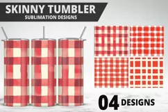 Red Plaid Tumbler Design | Valentine's Day Tumbler Wrap Product Image 1