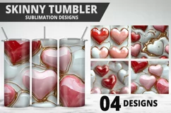 Valentines Love Skinny Tumbler PNG Wrap| Valentines Tumbler Product Image 1