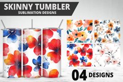 Flowers Tumbler Wrap | Sublimation Design | Tumble PNG Product Image 1