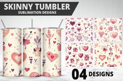 Valentines Love Skinny Tumbler PNG Wrap| Valentines Tumbler Product Image 1