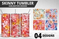 3D Flowers Tumbler Wrap | Sublimation Design | Tumble PNG Product Image 1