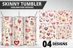 Valentines Love Skinny Tumbler PNG Wrap| Valentines Tumbler Product Image 1