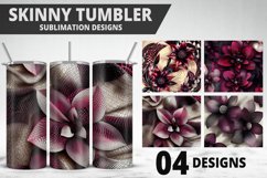 3D Flowers Tumbler Wrap | Sublimation Design | Tumble PNG Product Image 1