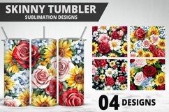 Rose Flowers Tumbler Wrap | Sublimation Design | Tumble PNG Product Image 1