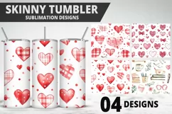 Lovely Hearts Tumbler Design | Valentine's Day Tumbler Wrap Product Image 1