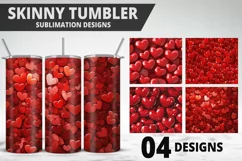 Valentines Love Skinny Tumbler PNG Wrap| Valentines Tumbler Product Image 1