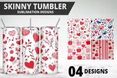 Lovely Hearts Tumbler Design | Valentine's Day Tumbler Wrap Product Image 1