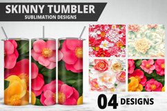 3D Flowers Tumbler Wrap | Sublimation Design | Tumble PNG Product Image 1