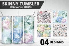 Flowers Tumbler Wrap | Sublimation Design | Tumble PNG Product Image 1