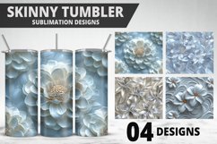 3D Flowers Tumbler Wrap | Sublimation Design | Tumble PNG Product Image 1