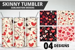 Lovely Hearts Tumbler Design | Valentine's Day Tumbler Wrap Product Image 1