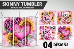 Lovely Hearts Tumbler Design | Valentine's Day Tumbler Wrap Product Image 1