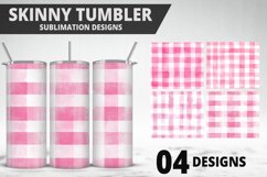 Pink Plaid Tumbler Design | Valentine&#039;s Day Tumbler Wrap Product Image 1