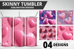 Valentines Love Skinny Tumbler PNG Wrap| Valentines Tumbler Product Image 1