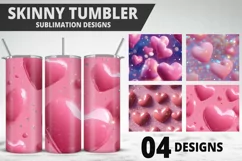 Valentines Love Skinny Tumbler PNG Wrap| Valentines Tumbler Product Image 1