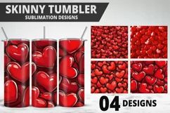 Valentines Love Skinny Tumbler PNG Wrap| Valentines Tumbler Product Image 1