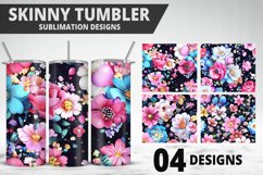 Flowers Tumbler Wrap | Sublimation Design | Tumble PNG Product Image 1