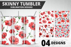 Flowers Tumbler Wrap | Sublimation Design | Tumble PNG Product Image 1