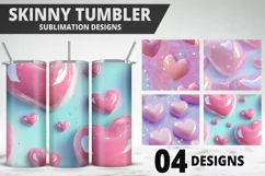 Valentines Love Skinny Tumbler PNG Wrap| Valentines Tumbler Product Image 1