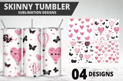 Lovely Hearts Tumbler Design | Valentine's Day Tumbler Wrap Product Image 1