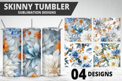 3D Flowers Tumbler Wrap | Sublimation Design | Tumble PNG Product Image 1