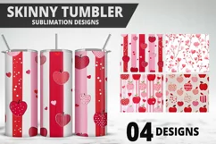 Lovely Hearts Tumbler Design | Valentine's Day Tumbler Wrap Product Image 1