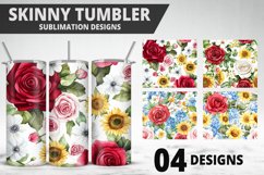 Rose Flowers Tumbler Wrap | Sublimation Design | Tumble PNG Product Image 1