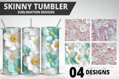 3D Flowers Tumbler Wrap | Sublimation Design | Tumble PNG Product Image 1
