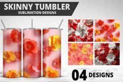 3D Flowers Tumbler Wrap | Sublimation Design | Tumble PNG Product Image 1