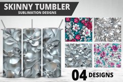 3D Flowers Tumbler Wrap | Sublimation Design | Tumble PNG Product Image 1