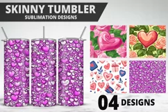 Rose Tumbler Sublimation | Valentine's Day Tumbler Wrap Product Image 1