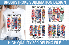 Red white &amp; bougee - 4Th Of July Sublimation PNG Design Product Image 1