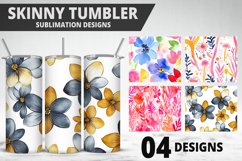 Flowers Tumbler Wrap | Sublimation Design | Tumble PNG Product Image 1