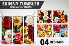 Rose Flowers Tumbler Wrap | Sublimation Design | Tumble PNG Product Image 1
