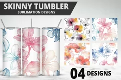 Flowers Tumbler Wrap | Sublimation Design | Tumble PNG Product Image 1