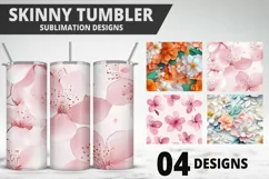 Flowers Tumbler Design | Valentine's Day Tumbler Wrap Product Image 1