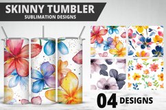 Flowers Tumbler Wrap | Sublimation Design | Tumble PNG Product Image 1
