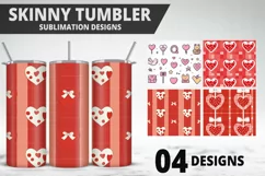 Lovely Hearts Tumbler Design | Valentine's Day Tumbler Wrap Product Image 1