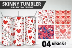 Lovely Hearts Tumbler Design | Valentine's Day Tumbler Wrap Product Image 1
